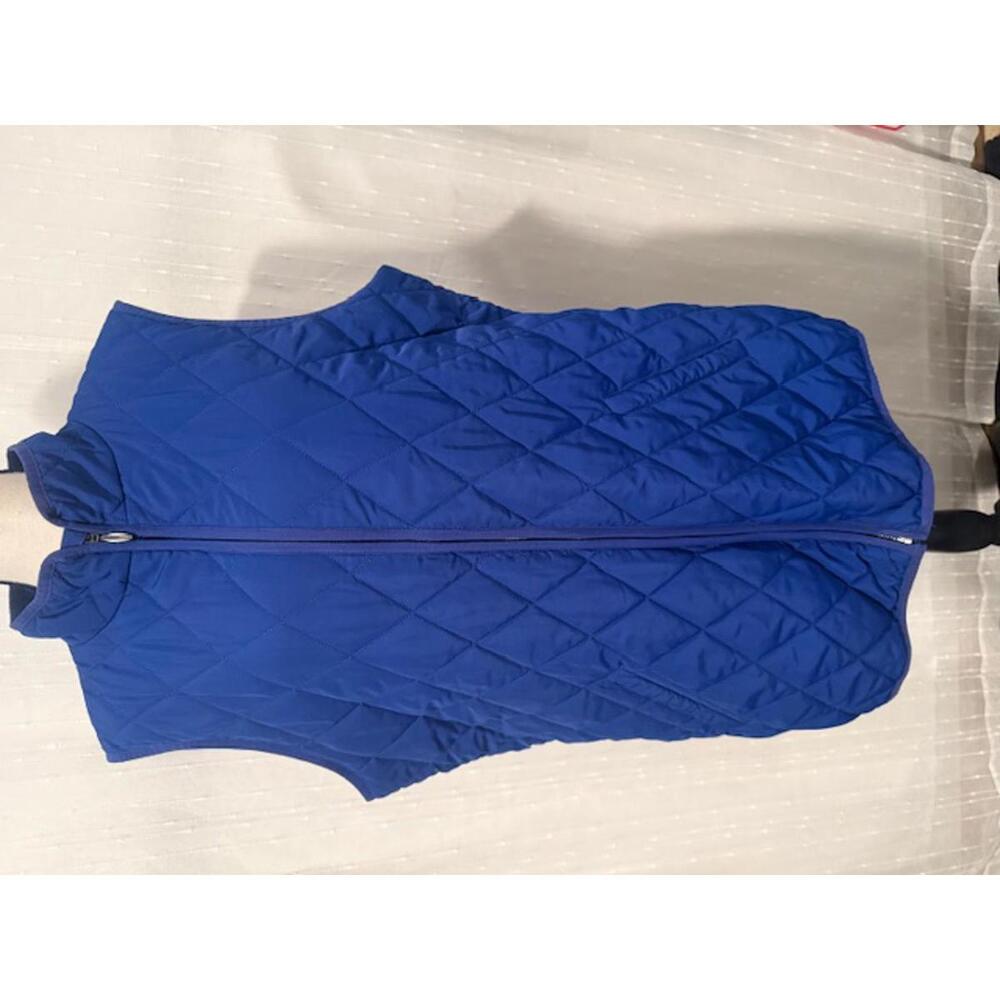COLDWATER CREEK SZIE LARGE WOMEN'S QUILTED VEST GORGEOUS ROYAL BLUE FULL ZIP